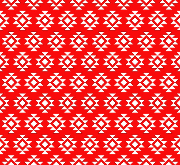 Motif aztèque sans soudure de vecteur, motif géométrique en couleur rouge EPS