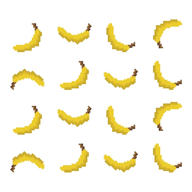 Vecteur motif banane pixel