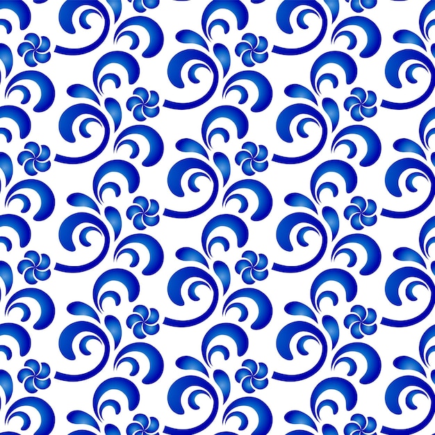 Vecteur motif bleu floral sans soudure