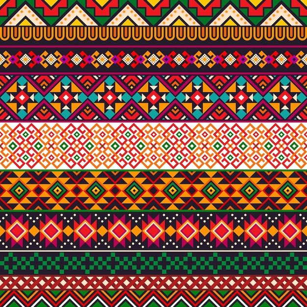 Motif de bordure mexicaine fond géométrique ethnique