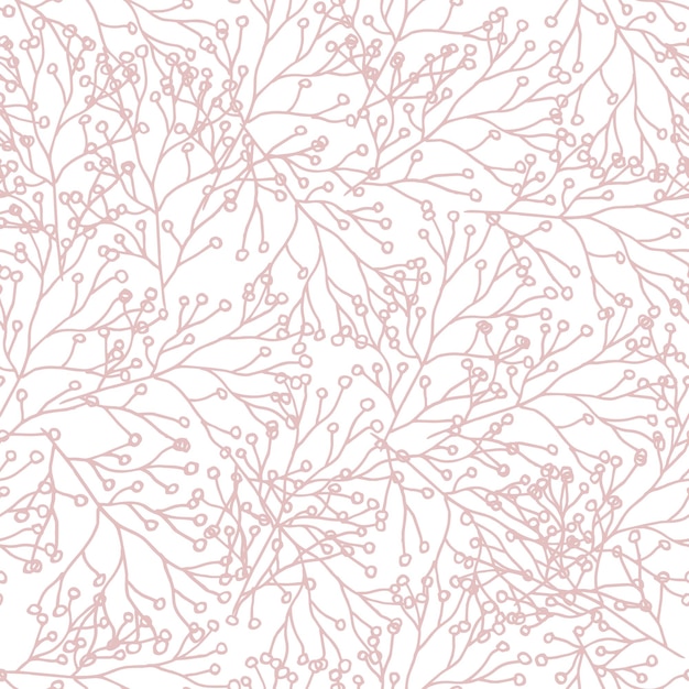 Motif botanique rose sans couture Peinture numérique à la main fond floral Conception de feuilles modernes pour la surface de papier peint en tissu