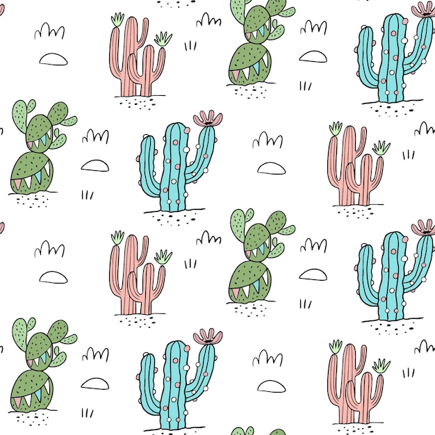 Motif De Cactus Coloré