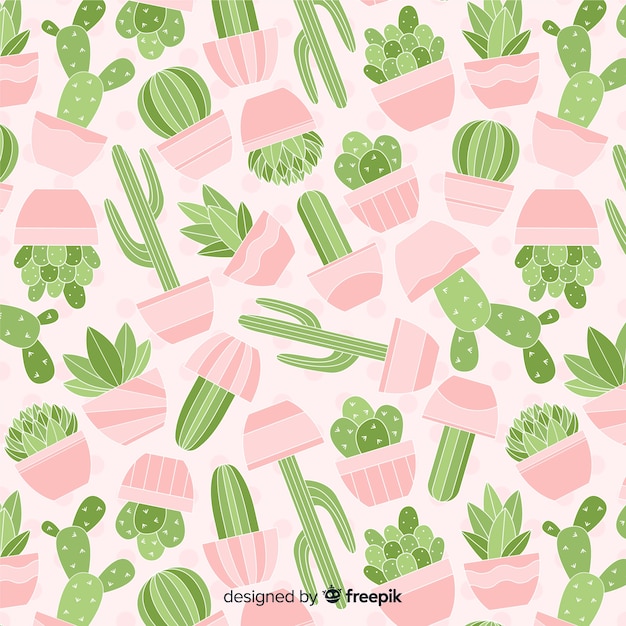 Motif De Cactus Plat