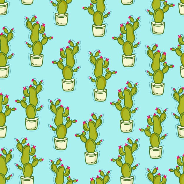 Vecteur motif de cactus vert
