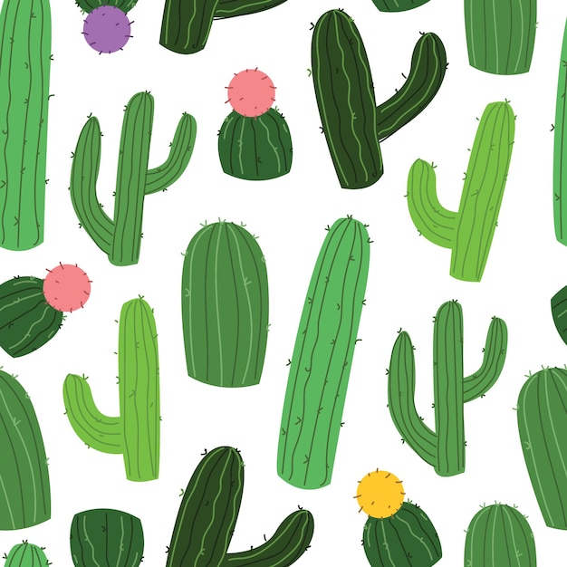 Vecteur motif de cactus