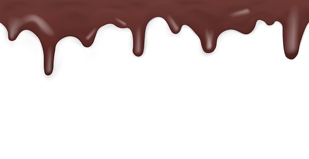 Motif de caramel foncé dégoulinant sur fond blanc Vector