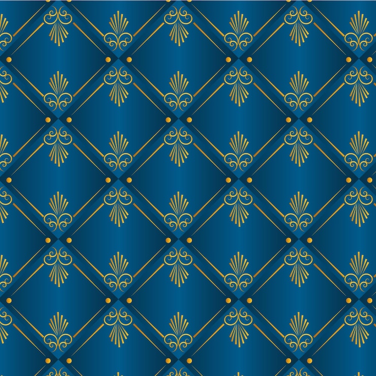 Vecteur motif carré dégradé avec vecteur de dessins de fleurs dorées