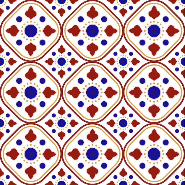 Motif De Carreaux De Céramique Mexicaine Talavera, Décor De Poterie Italienne, Conception Sans Couture De L'azulejo Portugais, Ornement Coloré En Majolique Espagnole, Beau Design Indien Et Arabe