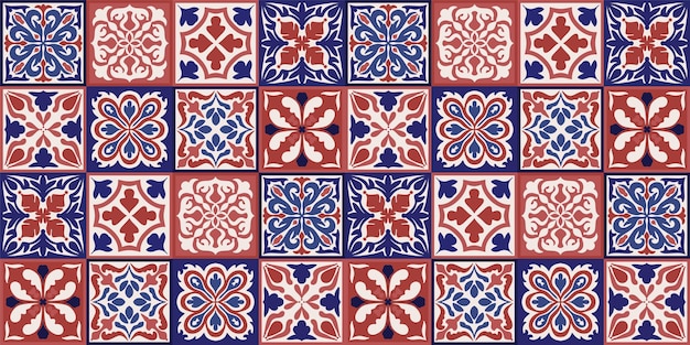 Motif de carreaux de mosaïque marocaine sans couture avec patchwork coloré