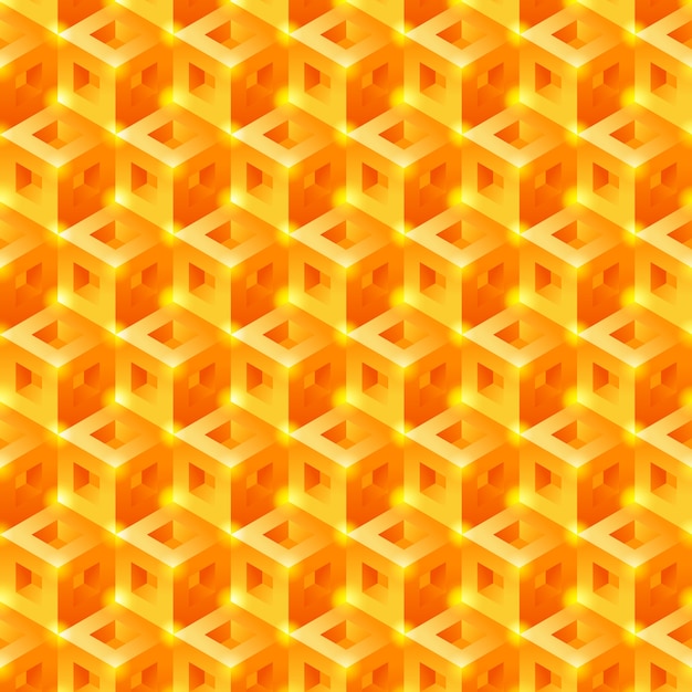 Motif De Carreaux Sweet Honeycomb 3d. Arrière-plan Vectorielle Continue