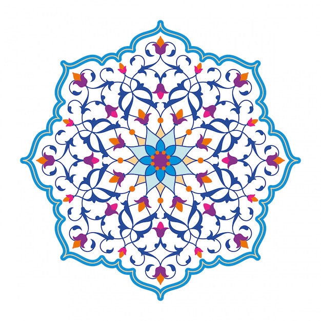 Motif de cercle floral arabe