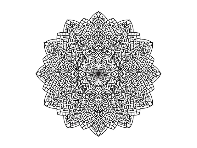 Motif De Cercle Sous Forme De Mandala Pour Les Ornements Décoratifs De Tatouages Henna Mehndi Dans Les Pages De Livre De Coloriage De Style Oriental Ethnique