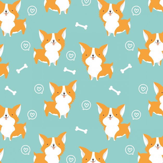 Motif De Chien Corgi Sans Soudure