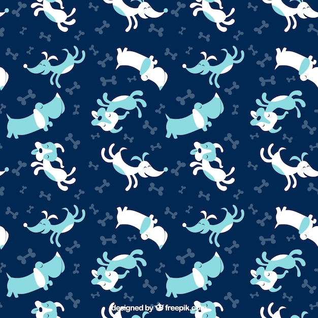 Motif Avec Des Chiens Bleus