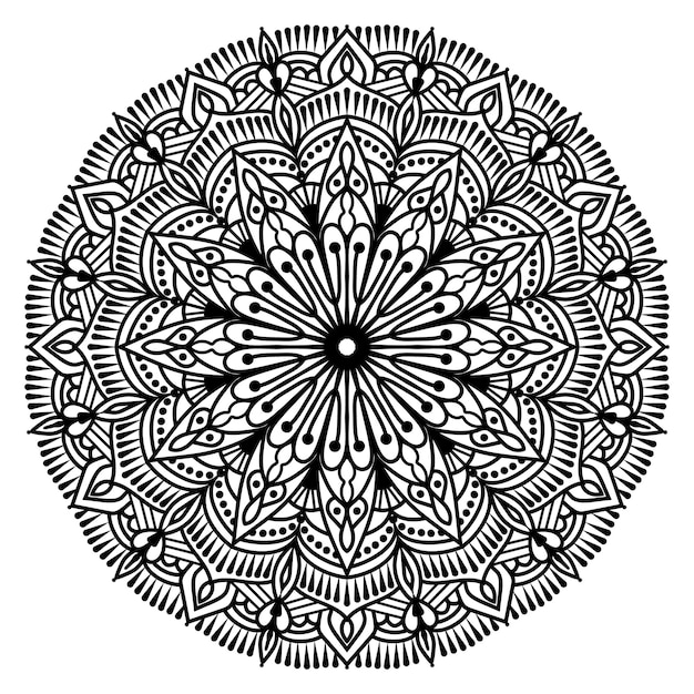 Vecteur motif circulaire en forme de mandala pour la décoration de tatouage au henné mending