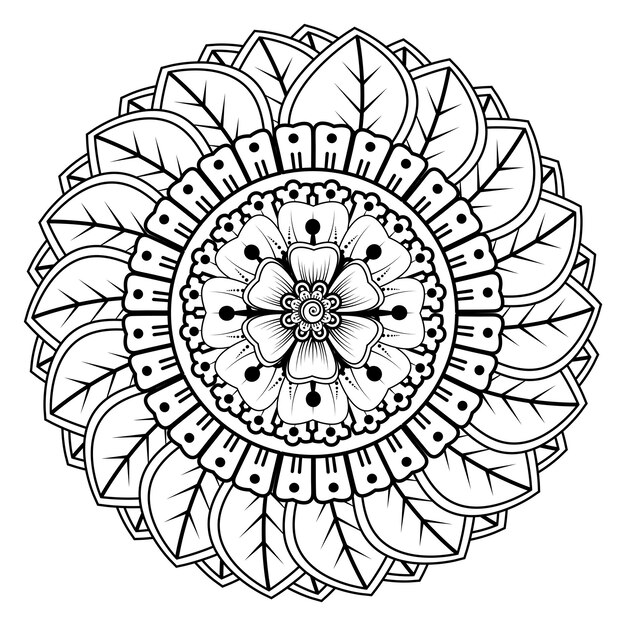 Motif Circulaire En Forme De Mandala Pour La Décoration De Tatouage Henna Mehndi Ornement Décoratif En Et