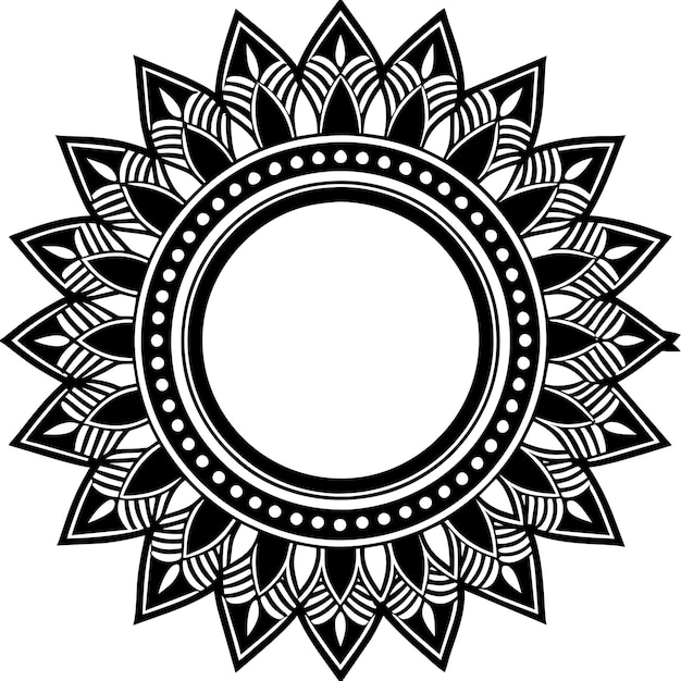 Un Motif Circulaire En Forme De Mandala Pour Le Henné
