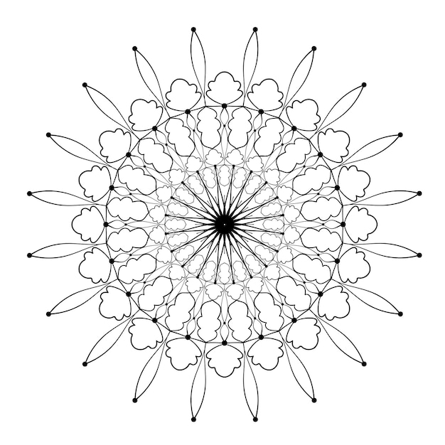 Motif circulaire Mandala ornemental élégant pour les coloriages d'autocollants décoratifs de tatouage au henné