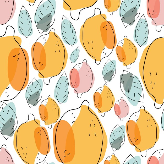 Motif De Citrons Doodle