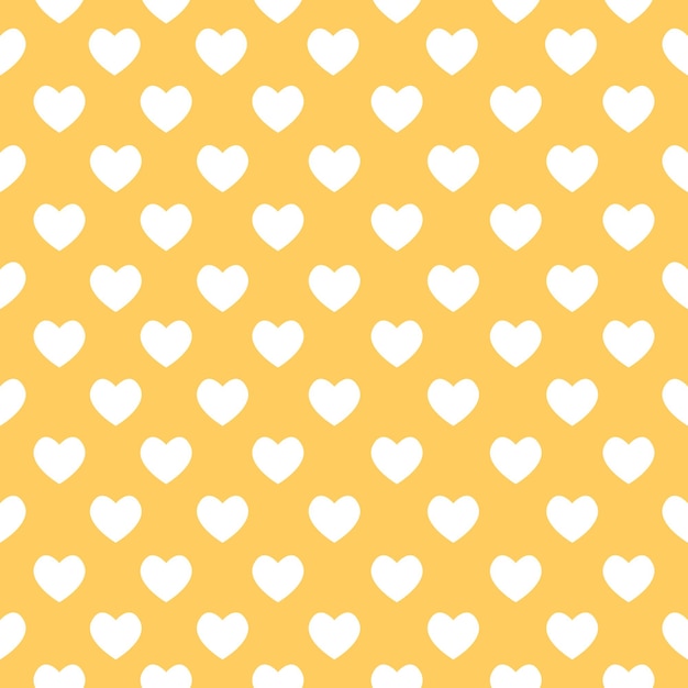 Vecteur motif coeur simple dans un style moderne sur fond jaune