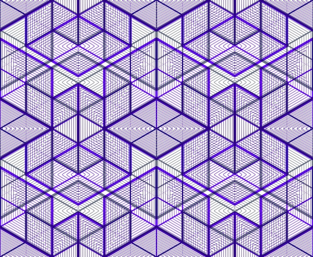 Motif coloré continu illusoire, arrière-plan abstrait décoratif avec figures géométriques 3d. Toile de fond ornementale transparente brillante, peut être utilisée pour le design et le textile.