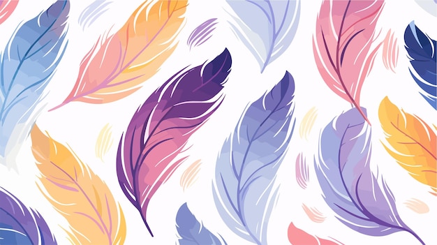 un motif coloré avec des plumes et des plumes