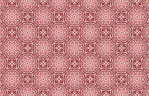 Vecteur motif de conception traditionnel en tissu de mandala rouge