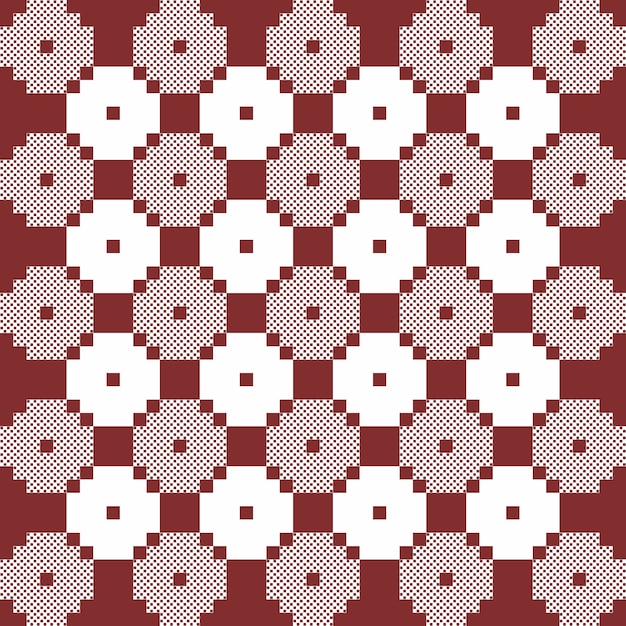 Motif De Courtepointe Vecteur Monochrome Marron Et Blanc. Répétez La Conception Pour Les Impressions, Le Textile, La Décoration, Le Tissu, Les Vêtements, L'emballage