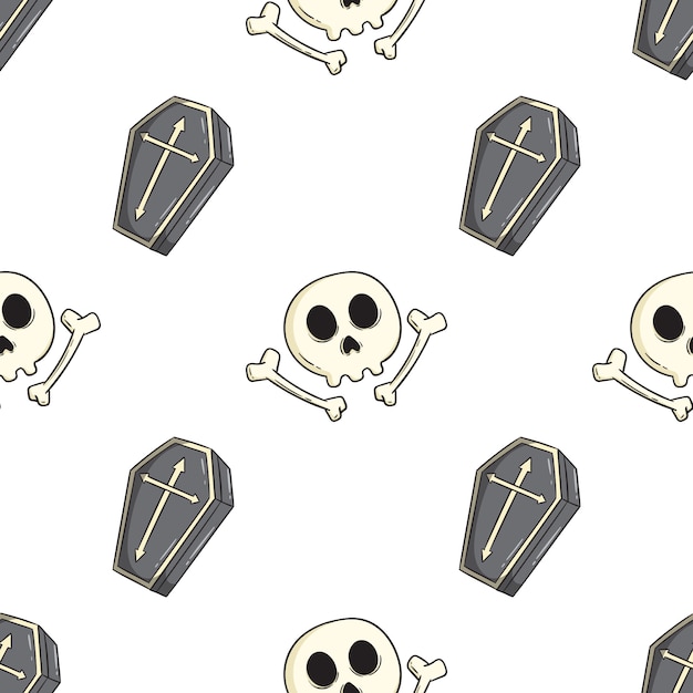 Motif De Crâne Et Cercueil Pour Halloween