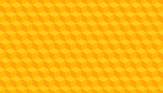 Vecteur motif de cube 3d fond jaune