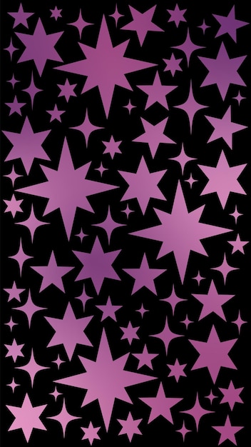 Motif Dégradé étoiles Violettes Et Scintille Sur Fond Noir