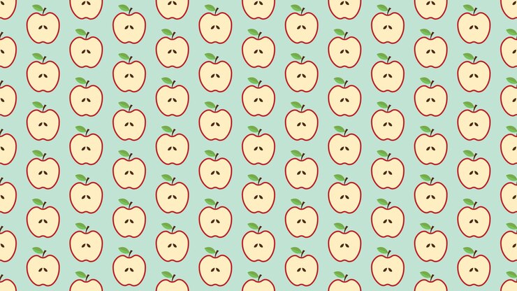 Vecteur motif demi-pomme