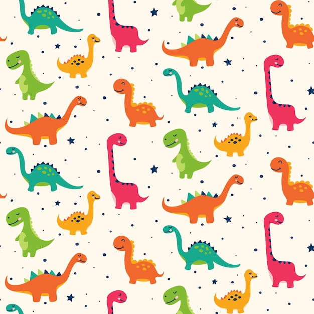 Vecteur motif de dinosaure mignon