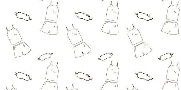 Motif De Doodle Sans Couture Avec Pyjama.