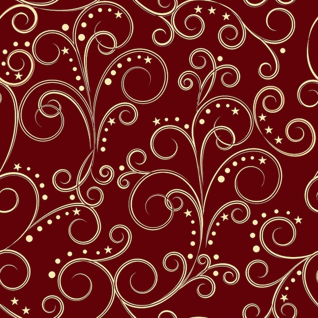 Motif doré sur rouge