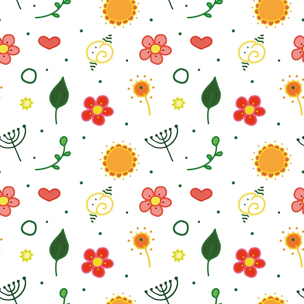 Motif D'été Lumineux De Fleurs Laisse Des Brindilles