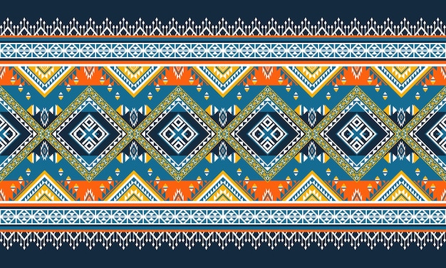 Motif ethnique géométrique. tapis, papier peint, vêtements, emballage, batik, tissu, style de broderie d'illustration vectorielle.