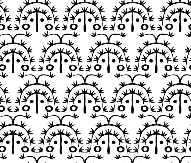 Motif ethnique monochrome abstrait sans couture