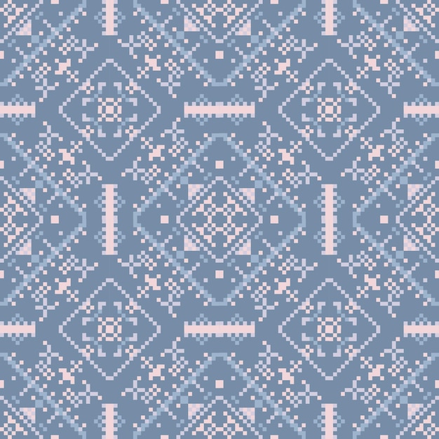 Motif Ethnique Pastel Avec Pixel Et Carré Géométrique Sans Couture Pour Motif De Tissu