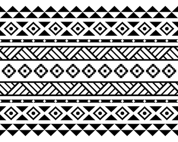 Motif Ethnique Sans Couture Tribal Dessiné à La Main