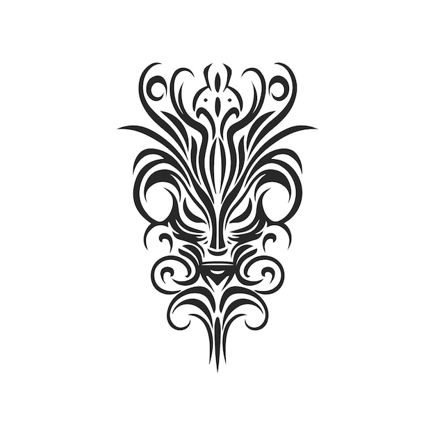 Motif facial de tatouage tribal traditionnel vecteur de tatouage ethnique traditionnel