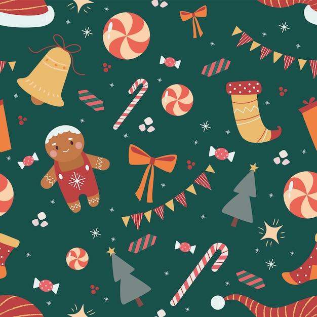 Motif festif pour impression, pour papier d'emballage, trucs de Noël