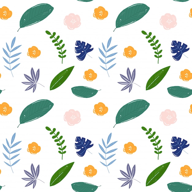 Motif feuilles tropicales