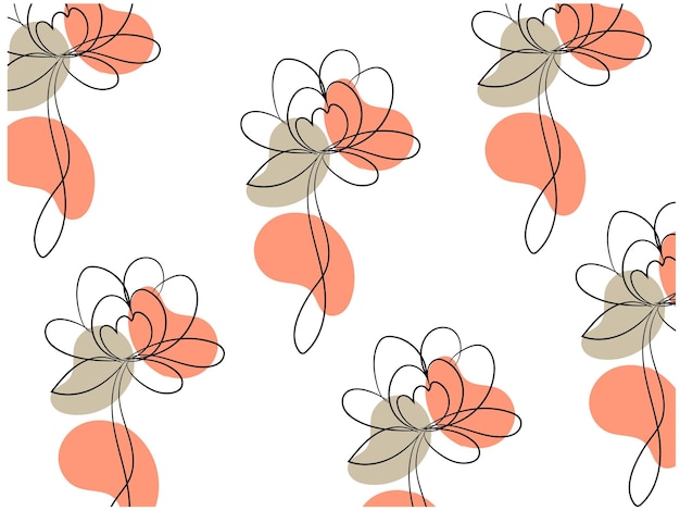 Vecteur un motif de fleur avec des fleurs orange et rose sur un fond blanc