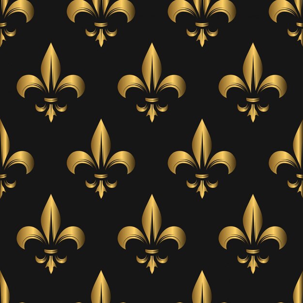 Motif Fleur De Lis Sans Couture Doré