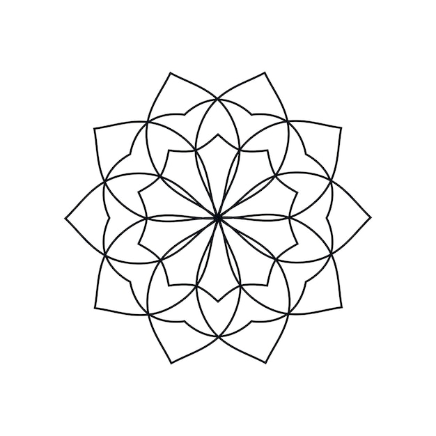 Motif de fleur de lotus de lignes fines isolé sur fond blanc création de logo design d'impression moderne