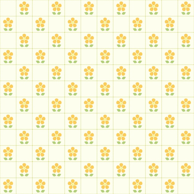 motif de fleur plat jaune simple 114