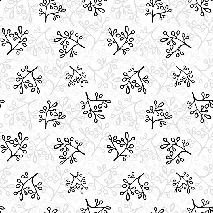 Vecteur motif de fleurs blanches et grises stylisées sur fond blanc