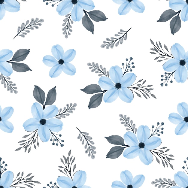 Vecteur motif de fleurs bleues fraîches pour tissu