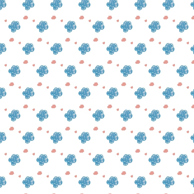 Vecteur motif de fleurs bleues et roses